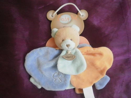 Doudou plat ours petale bleu - plat,