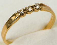 BAGUE OR 18 K ET DIAMANTS