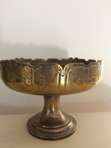 Coupe ancienne métal argenté