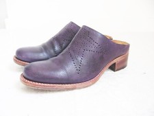Mule en cuir violet