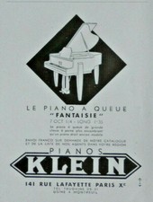 PUBLICITÉ DE PRESSE 1949 PIANO A QUEUE FANTAISIE KLEIN 