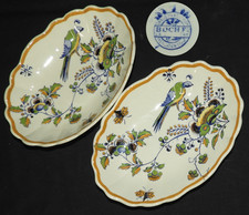 BOCH - LA LOUVIERE Années 30 Décor au PAON : x2 petits raviers (très bon état)