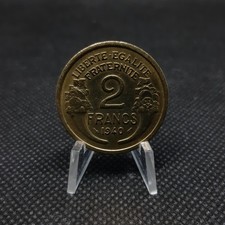 2 francs France 1940 - Morlon en Cupro-aluminium, SUP,  sous pochette