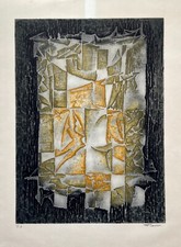 Gravure Signée Marcel Fiorini, Abstraction, Gravure Couleur, Epreuve d'Artiste