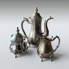 Service à thé/café vintage anglais - Métal argenté E.P.N.S - 3 pièces