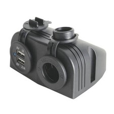 Prise allume-cigare de qualité marine, puissance Sgl 10A + convertisseur 2xUSB 5