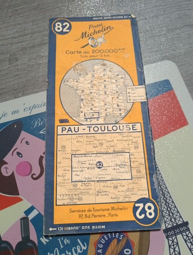 Carte michelin ww2 datée 1945 - carte,