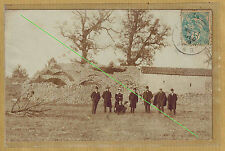 Carte Photo vintage card RPPC Fayence Var groupe devant maison ruine ph0370