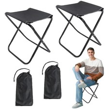 Siège de Camping Portable,2 pièces Pliant Tabouret,Tabouret Pliable de Campin...