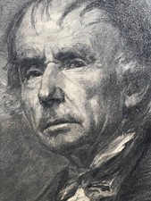 Tableau & Dessin Fusain Portrait Homme XIX Eme Antique Drawing