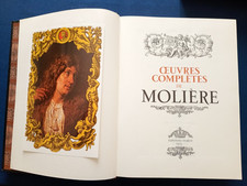 Livre relié plein cuir, comme neuf, Œuvres complètes de Molière 