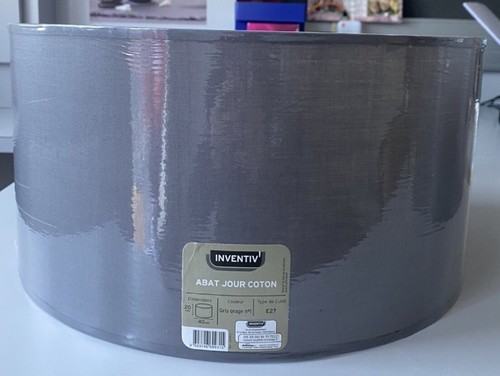 Lot abat jour coton gris - 2,