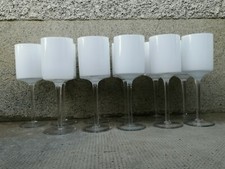 11 verres à eau verre opaline design Carlo moretti? Goblet white glass wine