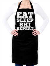 Eat Sleep Ski Répéter Unisexe Tablier - Skieur - Ski - Neige - Vacances - Hiver