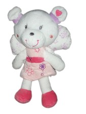 Doudou ours Papillon rose