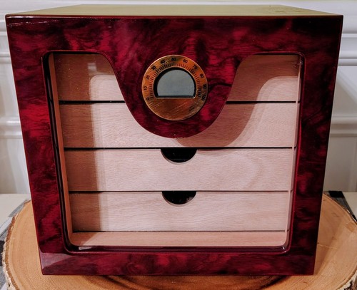 Wood cigar humidor - cigar, w/
