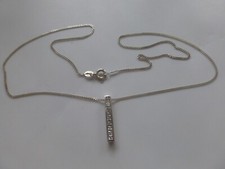 Collier argent poinçons 3 de 925, testé 3,14g : chaine gourmette 46,5cm 1mm