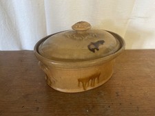 Terrine Ancienne Paté Terre Cuite Vernissée Vintage #C826