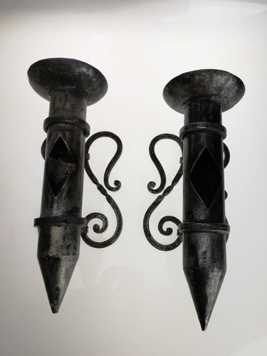 Paire porte torchères - porte,