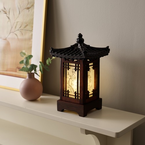 Lampe bois sculpté - lampe, en