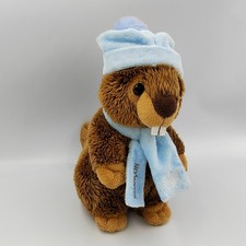 Peluche marmotte foulard bleu