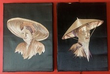 Broderie sur soie Indochine