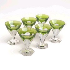 6 VERRES EN CRISTAL TAILLÉ VAL SAINT LAMBERT MODELE ANMAUR  ART DECO 