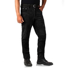 Homme Noir Cuir Daim Pantalon