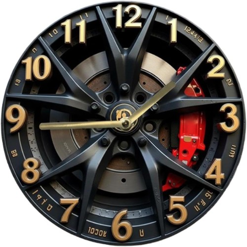 Horloge murale roue - horloge, voiture