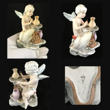 TRIADE - FIGURINE PORCELAINE -  L'ANGE SCULPTEUR à son TOUR de POTIER - ITALIE