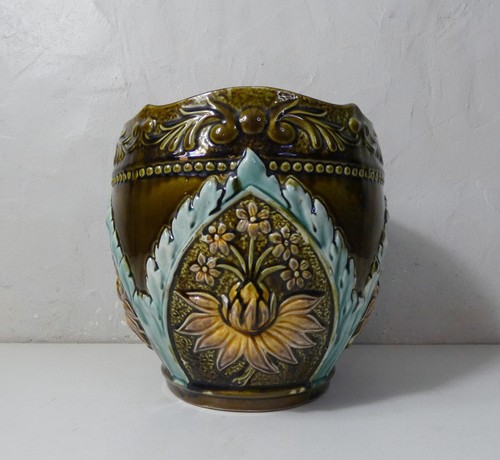 Ancien cache pot faience - cache, en