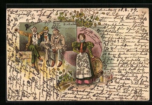 Lithographie trois étudiants - trois,