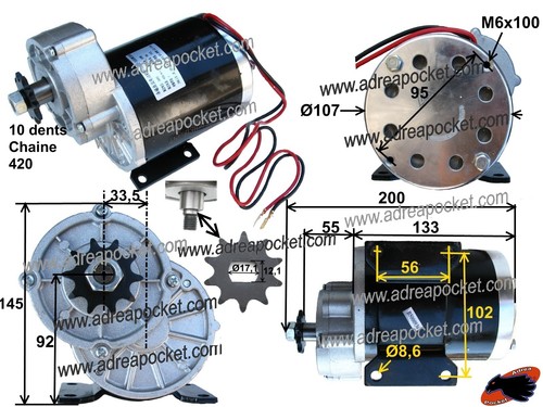 Moteur électrique 36v 500w - électrique,