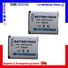 2x Batterie D-Li88 DLi88 pour Pentax Optio H90, P70, P80, W90, WS80 1200mah