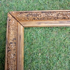 ANCIEN CADRE EN BOIS STUC DORE 65,5 X 53,5 CM FEUILLURE 60,5 X 48,5 FRAM FRENCH