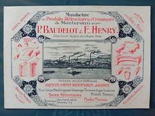 Ancien BUVARD publicitaire Céramiques Réfractaires BAUDELOT & HENRY à MONTEREAU