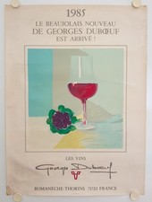 Affiche Le BEAUJOLAIS NOUVEAU de GEORGES DUBOEUF est Arrivé 1985 ROGER MÜHL