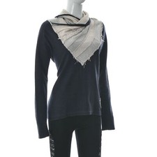 Pull femme Desigual matelassé col châle manches longues taille XL bleu marine