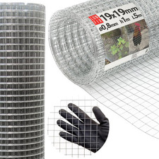 Fil de volière fil de poulet galvanisé H1m L5m maille 19x19mm Ø0,8mm