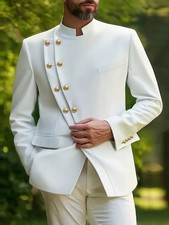 Veste blanche chinoise taille