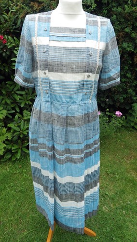 Véritable robe vintage - , rayée