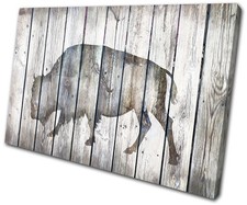 Bison Vintage Wood Animals