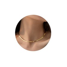 Collier serpent plat plaqué