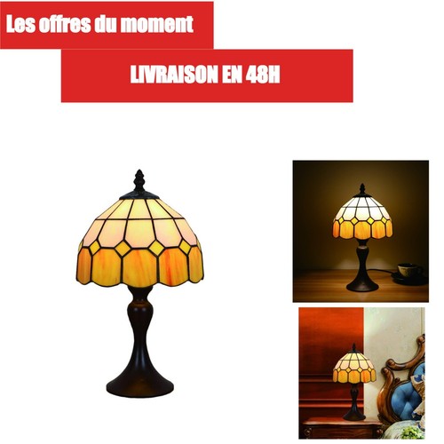 Lampe table tiffany jaune - lampe,