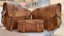 Vintage Cuir Moto Sacoches &