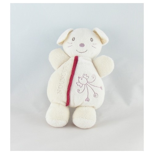 Doudou souris blanche rouge