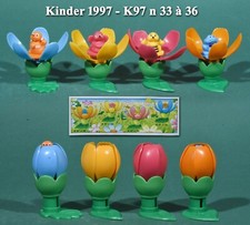 Kinder montable 1997, fleurs magiques K97 n 33 à 36 + 3 BPZ