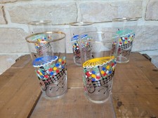 LOT DE 5 VERRES PEINT JARDIN