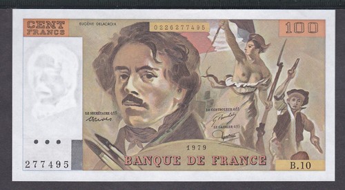 Rare 100 francs delacroix 1979 - rare,