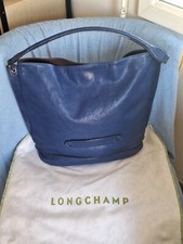 Longchamp 3D - Sac Cabas porté Épaule - Cuir Lisse Bleu - Superbe État 